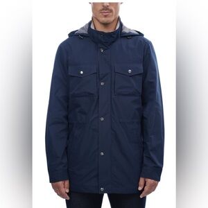 Rainforest Men’s Navy Blue Field Jacket With Stowaway Hood Size M